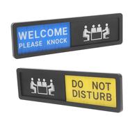 CHICAMPERA 2 Pièces Invite de panneau de porte avant arrêt Veuillez frapper signe ton panneau de confidentialité panneau indicateur pour bureau enseigne de bureau Acrylique