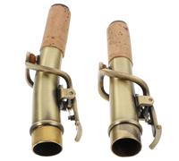 CHICAMPERA 2 Pièces Manche Droit et Col Courbé en Bronze pour Saxophone Soprano, Accessoires Vintage Solide Liège, Améliore Performance et Sonorité