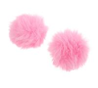 CHICAMPERA 2 pièces Mic Plush Cover Laine Synthétique Rose Bonnettes Micro Anti-vent et Anti-éclaboussures Protection Microphone pour Enregistrement et Scène