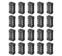 CHICAMPERA 20pcs Tableau de Connexion Électrique 3 Positions Bornes Isolées Faciles à Utiliser en Plastique et Métal Noir