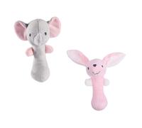 CHICAMPERA 2pièces Jouets De Dentition Peluche Rattles Animaux Cartoon Pour Éléphant Et Lapin Développement Sensoriel Et Auditif Jouets à Tenir Main