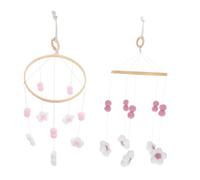 CHICAMPERA 2pièces Mobile Garçon Fille Style Avec Motif Floral Et Pompons Lot De Mobiles De Lit à Suspendre Pour Décoration Chambre Garçon Fille Accessoires Pour Berceau