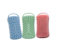 CHICAMPERA 3 pièces Lot de Brosses Exfoliantes Silicone Double Face pour Corps et Cheveux Massage Doux Nettoyage Ergonomique pour Peau Sensible Accessoires de Bain Polyvalents