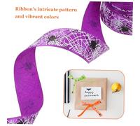 CHICAMPERA 3 Rouleaux Ruban Halloween Polyester à Motif Toile Araignée de Orange Vert pour Décoration et de Fête Effrayante Diy