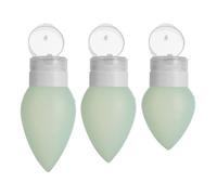 CHICAMPERA 3pcs Bouteilles Rechargeables en Silicone Vertes 38ml 60ml 89ml Étanches pour Lotion et Cosmétiques Voyage Portables Pratiques