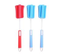 CHICAMPERA 3pcs Brosse à Bouteille Manche Long en Éponge Lavable, Outil de Nettoyage pour Biberons et Verres, pour Usage Domestique Sûr Couleur Aléatoire