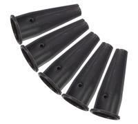 CHICAMPERA 5 Pièces Embout de Rechange pour Tige de Houe, Virole de Renfort en Acier au Manganèse Noir 10x4x1,8cm, pour Manche en Bois, Jardinage
