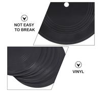 CHICAMPERA 5 pièces Lot de Vinyles Décoratifs Noirs Vierges pour Mur Disques Vinyle Réalistes pour Décoration Rétro de Chambre et Salon Accessoires de Fête Disco Vintage