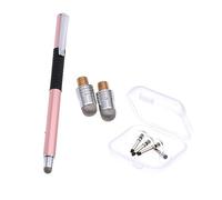CHICAMPERA 5 Pièces Set de Stylets Capacitif avec Embouts de Remplacement Stylo Tactile Double Extrémité pour Compatible avec Tablettes et Smartphones Couleur Rose
