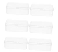 CHICAMPERA 6 pièces Boîtes de Rangement Transparentes Miniatures avec Couvercle Organisateur Empilable Plastique Robuste pour Cartes de Jeu Cartes de Visite et Petits Objets Compactes et