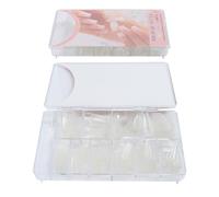 CHICAMPERA 600 pièces Faux Ongles Transparente Plat Style Ballet Boîte Autocollants Ongles Artificiels Pleine Couverture Réutilisables et Durables pour Femmes et Filles DIY Nail Art Facile