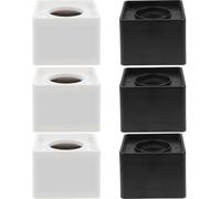 CHICAMPERA 6pcs Boîte Logo Microphone en Abs Mousse, Forme Carrée aux Coins Arrondis, Résistance aux Chocs et Durabilité, Accessoire pour Interview et Studio