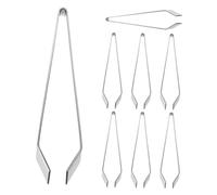 CHICAMPERA 8 Pièces Pince à Épiler Acier Inoxydable pour Poissons Set de Outils de Cuisine pour Retirer Arêtes Cheveux de Canard et Insectes Idéals pour Préparation des Aliments