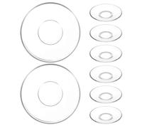 CHICAMPERA 8pcs Assiettes Rondes en Verre Transparentes Légères et Compactes pour Thé et Collations, pour L'organisation Cuisine et Événements Familiaux