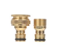 CHICAMPERA Adaptateur de Raccordement Rapide pour Robinet D’évier 1/2 | 1 Set, Laiton Jaune, Raccord Mâle 1/2 à 3/4, Connexion Étanche pour Machines Portables