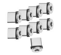 CHICAMPERA Adaptateurs Magnétiques USB-c Adsorption Magnétique Automatique Pack de 9 Facile à Installer en Aluminium Argenté, Connecteur Rotatif 360° pour Téléphone