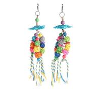 CHICAMPERA Balançoire pour Perroquet 2pcs Balle en Rotin à Mordre pour Oiseaux Petits et Grands Exercice et Aventure en Plastique