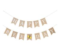 CHICAMPERA Bannières en Papier à Fleurs et Abeilles pour Fête D'anniversaire Garçon et Filles, Lot de 2 Pièces, Facile à Utiliser et Pratique à Transporter, Décoration Joyeux Anniversaire