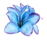 CHICAMPERA Barrette à Cheveux Fleur Hibiscus Bleue en Soie et Alliage, Style Bohème Élégant, Portable pour Sorties Plage et Occasions Diverses