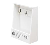 CHICAMPERA Boîte de Rangement Vintage Bois avec Crochets Muraux Organiseur Multifonction pour Clés Courrier et Stylos Support Mural pour Entrée et Cuisine Blanc