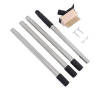 CHICAMPERA Brosse Multifonction pour Désherbage avec Manche Long en Bois, Tête Large en Acier Inoxydable, pour Éliminer Mousse et Lichens Le Jardin