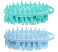CHICAMPERA Brosse Silicone 2pcs pour Gommage Corporel et Massage Cuir Chevelu, Accessoire Exfoliant Doux pour Bain et Lavage des Cheveux