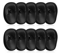 CHICAMPERA Cache-oreilles en Plastique Noir Empêchant L'eau Teinture D'entrer Protège-oreilles Lavable Pack de 10 Pièces pour Coloration Capillaire pour Usage Personnel ou Salon