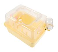 CHICAMPERA Cage pour Animaux de Compagnie en Plastique Jaune Toit Panoramique, Spacieuse et Facile à Transporter pour Hamsters et Petits Animaux en Voyage