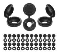 CHICAMPERA Capuchons à Vis Articulés en Plastique Noir, Cache Vis Auto-adhésif Décoratif pour Meubles, Installation Facile, Lot de 500 Pièces pour Applications Décoratives à Domicile