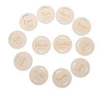 CHICAMPERA Cartes de Croissance Bébé en Bois 12 Pièces pour Photos de Grossesse et Souvenirs, Accessoires Commémoratifs Non Chimiques Design Créatif et Élégant