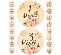CHICAMPERA Cartes Étapes en Bois 18 Pièces Disques Mensuels Bébé Accessoires Photo Fleur pour Immortaliser Croissance