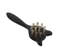 CHICAMPERA Cat Shape Paddle Hair Brush Handmade Cowhorn Scalp Massage Comb Antistatic Detangling Tool For Thick Curly Hair