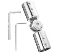 CHICAMPERA Connecteur Coudé Ajustable et Flexible en Acier Inoxydable Argenté Support Robuste pour Tringle à Rideaux pour Fenêtres et Portes