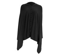 CHICAMPERA Couverture D'allaitement en Coton Multifonction pour Bébé, Poncho D'allaitement Extérieur, Foulard D'allaitement Bouton, Usage Maternité, Adapté Maman Allaitante, Noire