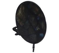 CHICAMPERA Disque Décoratif Pierre Lumineuse en Labradorite Naturelle Ronde avec Support, Ornement Unique et Raffiné pour Bureau pour Décoration Intérieure