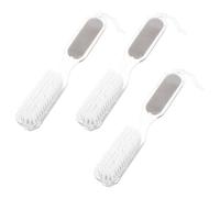 CHICAMPERA Ensemble 3 Pièces Râpe à Pied Multifonction en Pierre et Pp pour Exfoliation et Élimination des Callosités, Brosse Nettoyante pour Soins des Pieds