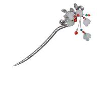 CHICAMPERA Épingle à Cheveux Vintage Accessoire Élégant Design Pratique Facile à Porter en Argenté Miao et Agate pour Femme pour Robe Quotidienne ou Séance Photo