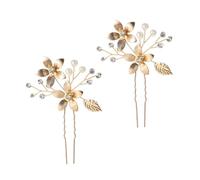 CHICAMPERA Épingles à Cheveux avec Fleurs à Cinq Pétales, 2 Pièces en Alliage de Zinc Doré Élégantes et Faciles à Porter de Mariage Photographie Vie Quotidienne
