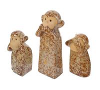 CHICAMPERA Figurines de Singes en Céramique des Trois Singes 3 Pièces Statue Chic et Ne Rien Ne Rien Décoratives pour Maison et Mariage