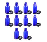 CHICAMPERA Flacons en Verre Bleu Bouchon et Pipette 20ml pour Huiles Essentielles Lot de 12 Portable et Anti-fuite, pour Table de Toilette ou Parfums