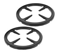 CHICAMPERA Grille de Cuisinière pour Cafetière en Fer Noir 2pcs, Support Auxiliaire Rond pour Brûleur Gaz, Anti-rayures, Cuisine à Domicile