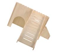 CHICAMPERA Habitat en Bois pour Petits Animaux Maison en Herbe Multifonctionnelle, Design Creux, Bords Arrondis, Facile à Nettoyer, Adapté aux Cochons d'Inde et Hamsters