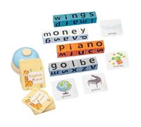 CHICAMPERA Jeu de Lettres Bois pour Garçon Fille de Blocs Orthographe Anglais avec Cartes Apprentissage Activité Éducative pour Développement des Compétences Linguistiques pour École Maison