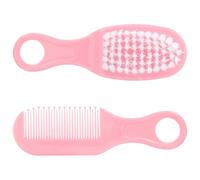 CHICAMPERA Kit Brosse à Cheveux Bébé Rose Brosse Douce et Peigne Anti-statique en Plastique, Design à Dents Circulaires, pour -né et Nourrisson