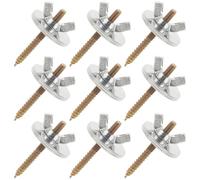 CHICAMPERA Kit de Vis de Fixation pour Perchoir à Oiseaux en Fer Argenté Écrous et Joints, Résistant à l'usure la Casse, 10 Sets pour Cage à Oiseaux