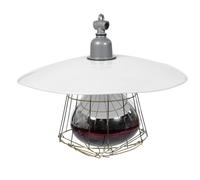 CHICAMPERA Lampe Chauffante de Chauffage Sécurisé pour Bétail 250w Lampe en Céramique, Structure Métallique Filet Protecteur, Accessoire pour Cages à Reptiles et Couleur Aléatoire