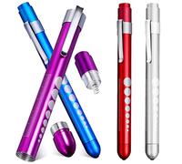 CHICAMPERA Lampes-stylos Médicales LED pour Infirmières Et Médecins, Alliage D'aluminium Compact Et Léger, Lot De 4 Couleurs Clip Pratique pour Consultations Médicales