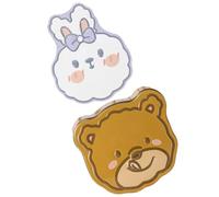 CHICAMPERA Lot de 2 Boîtes à Biscuits Hermétiques en Tôle Formes D'ours et Lapin, Multi-fonctionnelles, Décoratives pour Biscuits et Bonbons Lors D'une Ambiance Festive