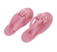 CHICAMPERA Lot de 2 Jouets pour Chien de Pantoufle Jaune, Jouet à Mâcher Résistant aux Morsures en Corde de Coton, pour L'interaction Dentition des Chiens Couleur Aléatoire