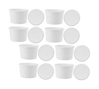 CHICAMPERA Lot de 20 coupes à glace jetables en papier avec couvercle 20 ml pour glaces pudding et collations Convient à un usage alimentaire pour les fêtes et événements